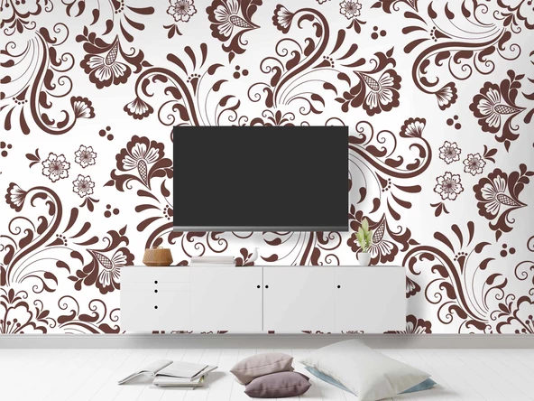 Borda Çiçek Motifli Duvar Kağıdı - Resim 3