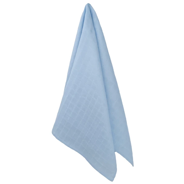 1 Adet Mavi Renk 75X75 cm %100 Pamuk Tek Katlı Müslin Kumaş Bebek Örtüsü. - 2
