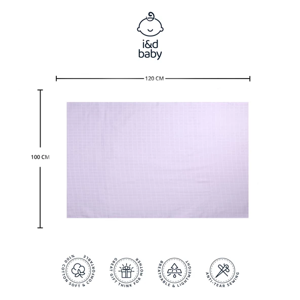 1 Adet Lila Renk 100X120 cm %100 Pamuk Tek Katlı Müslin Kumaş Bebek Örtüsü. - 3