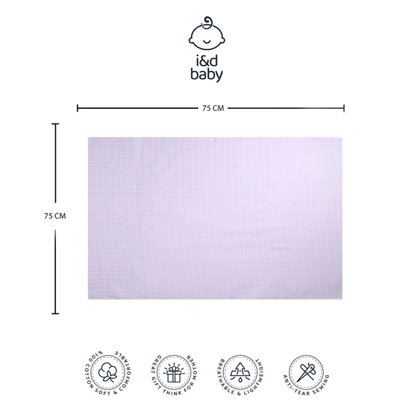 1 Adet Lila Renk 75X75 cm %100 Pamuk Tek Katlı Müslin Kumaş Bebek Örtüsü. - 3