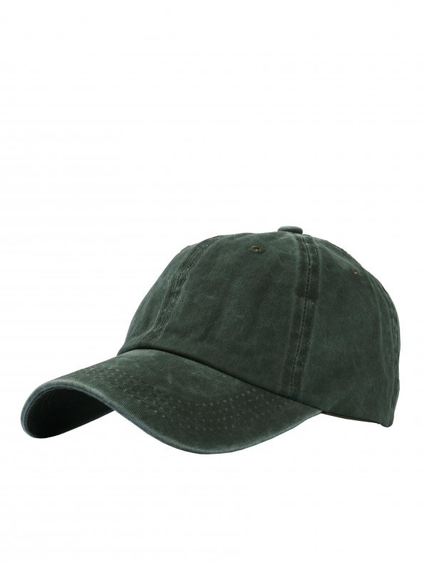 Beyzbol Şapkası 100 Pamuk Düz Eskitme - Yeni Sezon – Son Trend - Yeşil - 2