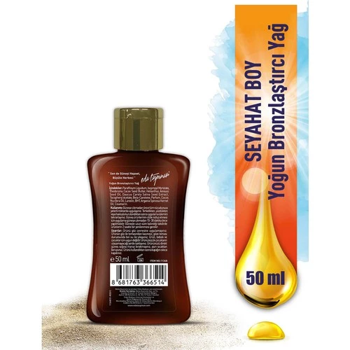 Eda Taşpınar Mini Seyahat Boy 50 Ml Yoğun Bronzlaştırıcı Yağ Spf0