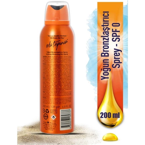 Eda Taşpınar Yoğun Bronzlaştırıcı Sprey Spf 0 200 Ml