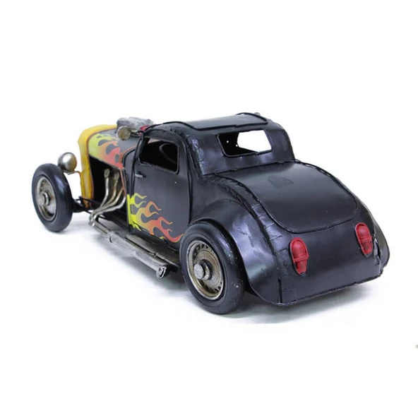 T.Concept Dekoratif Dayanıklı Metal Nostaljik Ateş Desenli Araba Siyah Renk C0948 - 3