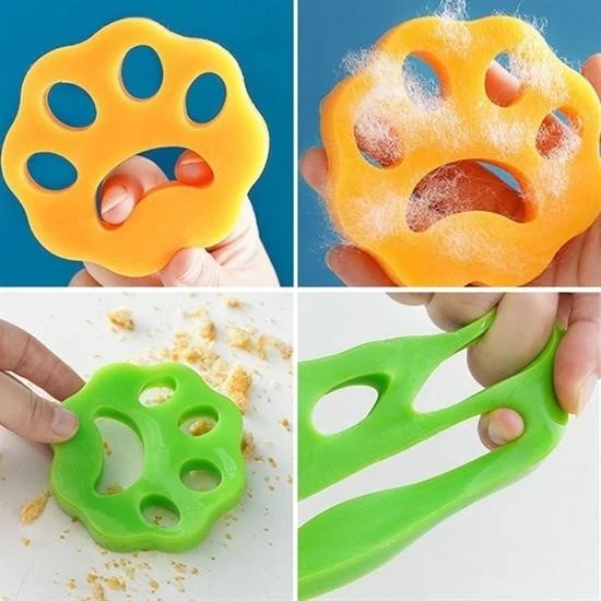 Woody Sofia 2 Adet Evcil Hayvanlar ve Çamaşır Makinesi İçin Pati Şekilli Renkli Tüy Temizleme Aparatı - 3