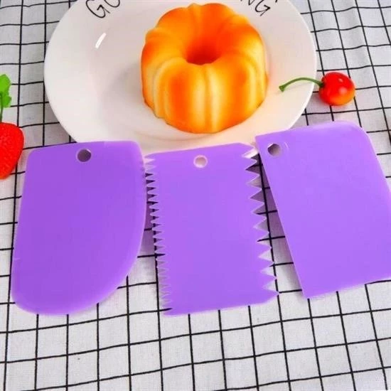 Woody Sofia Pasta Hamur Şekillendirici Spatula Kesici Kazıyıcı Dekoratör Set - 3