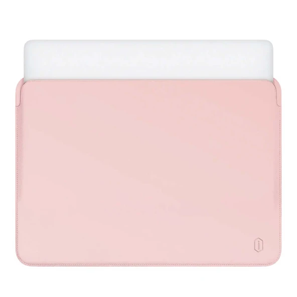 Wiwu Skin Pro Deri Laptop Kılıf MacBook Air 13.6 ve Pro 14.2 Uyumlu Ultra İnce Pembe ürün görseli 1