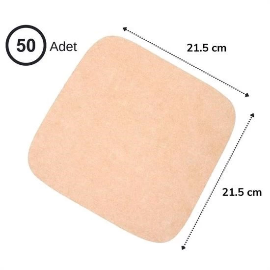 100 Adet Air Fryer Pişirme Kağıdı Tek Kullanımlık Yağ Su Geçirmez Yapışmaz Deliksiz Düz Kare Model - 3