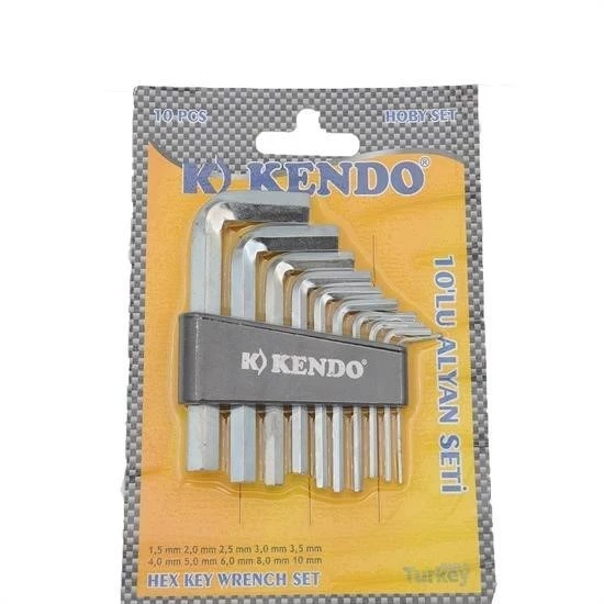 10 Parça Çelik Alyan Seti Kısa Düz Köşe Alyan Anahtar Takımı - Resim 4