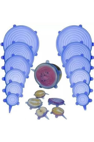 Woody Sofia Tazeliği Koruyan 6lı Silikon Streç Gıda Saklama Koruma Kapakları - Resim 6