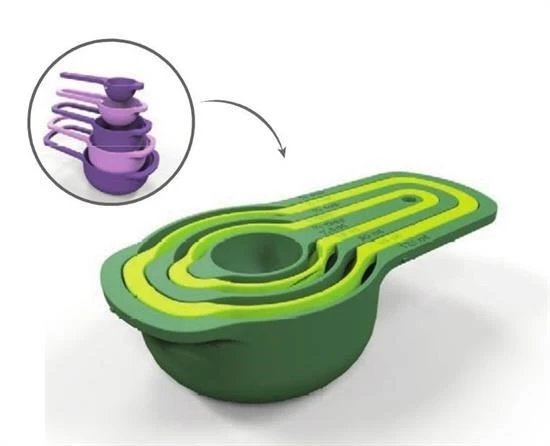 Woody Sofia Pratik Ölçü Kaşığı Kabı 5li Şeker Baharat Sıvı Ölçer Aparat - 3