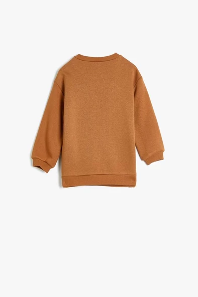 Koton Kız Bebek Sweat Baskı Detayı Uzun Kollu Bisiklet Yaka Pamuklu Şardonlu - 2