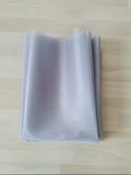 5 Adet Gümüş 100X300 Kristal Tül Düğün Bohça Süsü Nikah Bohça Süsü Nişan Bohça Süsleme Tülü - Resim 5