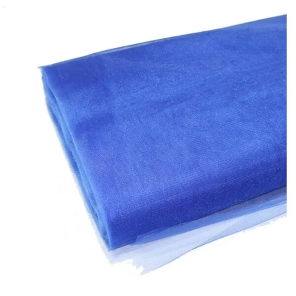 10 Adet Saks Mavi 100X300 Kristal Tül Düğün Bohça Süsü Nikah Bohça Süsü Nişan Bohça Süsleme Tülü - Resim 2