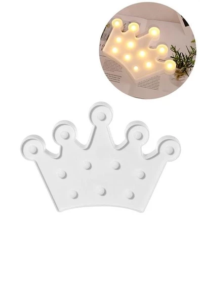 Woody Sofia 3D Dekoratif Pilli Kraliçe Tacı Model Led Masa ve Gece Lambası - 7