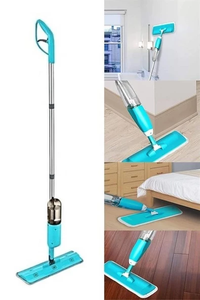 Woody Sofia Döner Başlıklı Spreyli Mop Parke Ahşap Fayans Temizleyici Su Hazneli Sihirli Paspas - 7