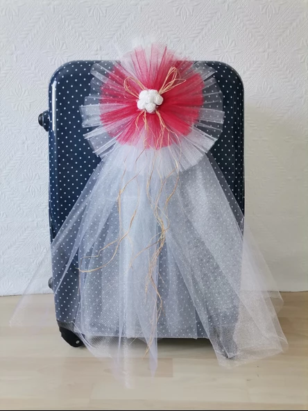 5 Adet 100X300 Kristal Bohça Süsleme Tülü 5 Adet Bohça Süsü Düğün Nikah Kına Bohçası Süsü - Resim 3