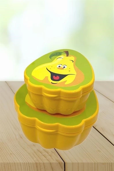 Woody Sofia 2'li İç İçe Geçebilen Armut Model Saklama ve Beslenme Kabı Seti (550 ml + 250 ml) - 5