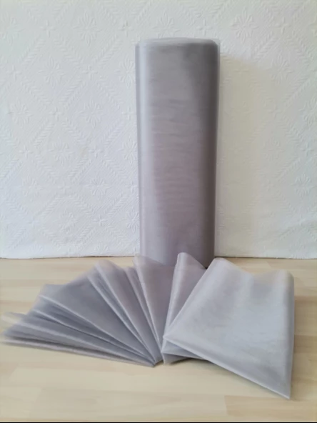 5 Adet Gümüş 100X300 Kristal Tül Düğün Bohça Süsü Nikah Bohça Süsü Nişan Bohça Süsleme Tülü ürün görseli