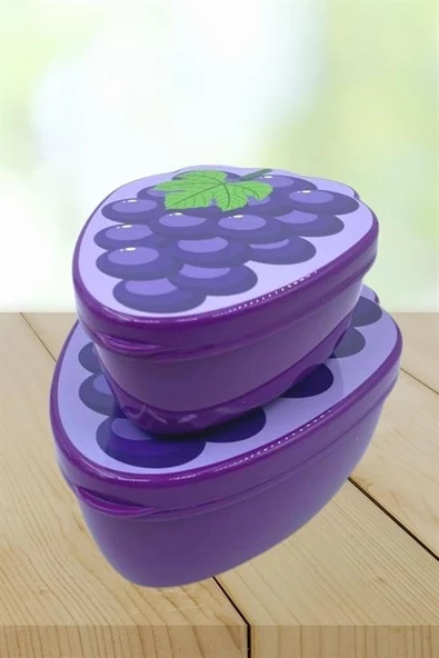 Woody Sofia 2'li İç İçe Geçebilen Üzüm Model Saklama ve Beslenme Kabı Seti (550 ml + 250 ml) - 5