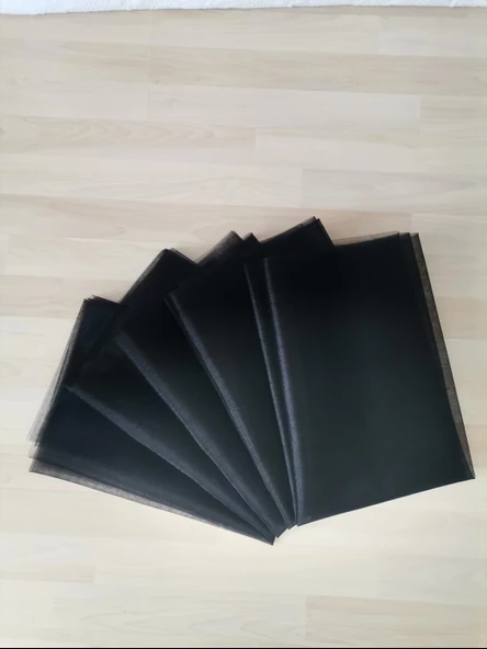 5 Adet Siyah 100X300 Kristal Tül Düğün Bohça Süsü Nikah Bohça Süsü Nişan Bohça Süsleme Tülü - 2