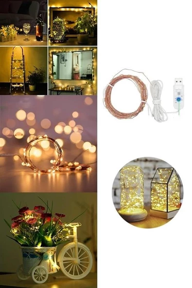 Woody Sofia Yılbaşı ve Özel Konsept Dekorasyon 5 Mt USB Bağlantılı Led Işık - 6