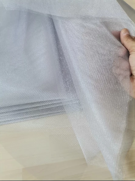 5 Adet Gümüş 100X300 Kristal Tül Düğün Bohça Süsü Nikah Bohça Süsü Nişan Bohça Süsleme Tülü - Resim 6