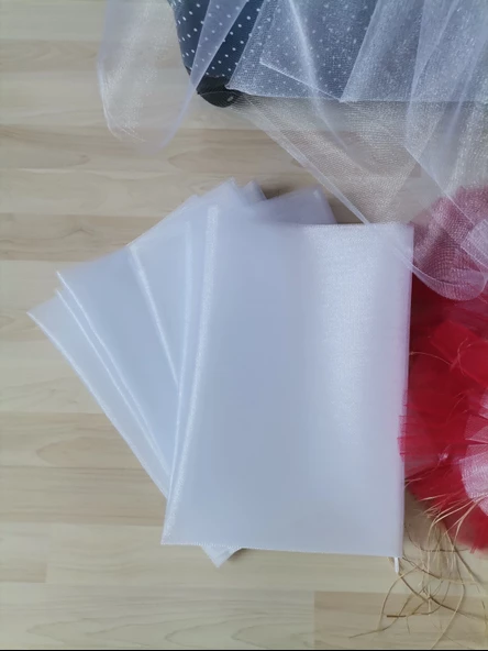 5 Adet 100X300 Kristal Bohça Süsleme Tülü 5 Adet Bohça Süsü Düğün Nikah Kına Bohçası Süsü - 3
