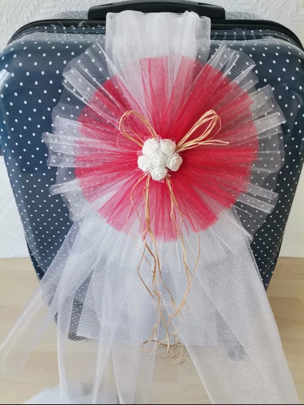 5 Adet 100X300 Kristal Bohça Süsleme Tülü 5 Adet Bohça Süsü Düğün Nikah Kına Bohçası Süsü - Resim 4