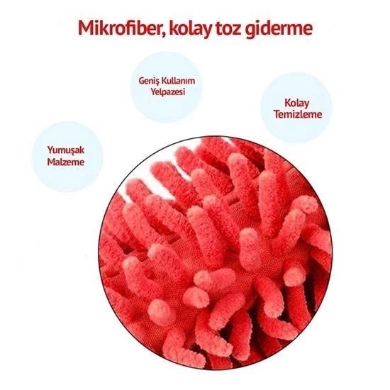 Woody Sofia Teleskopik Mikrofiber Pratik Uzayabilen Toz Alma Fırçası Aparatı - 3