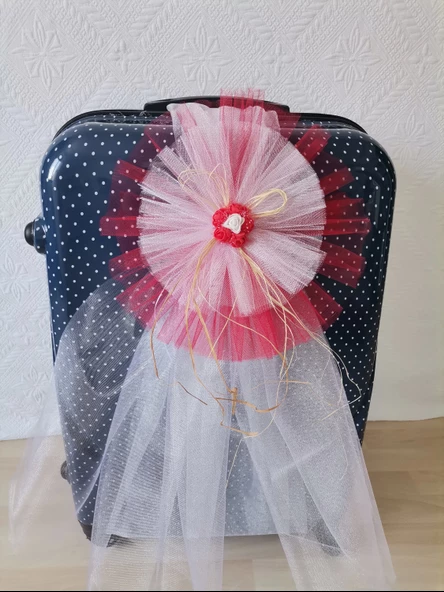 5 Adet 100X300 Kristal Bohça Süsleme Tülü 5 Adet Bohça Süsü Düğün Nikah Kına Bohçası Süsü - 6