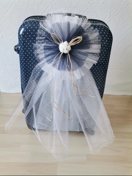 10 Adet 100X300 Kristal Bohça Süsleme Tülü 10 Adet Bohça Süsü Düğün Nikah Kına Bohçası Süsü - Resim 4