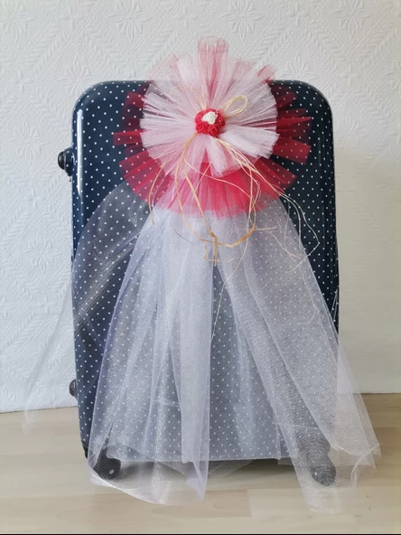 10 Adet 100X300 Kristal Bohça Süsleme Tülü 10 Adet Bohça Süsü Düğün Nikah Kına Bohçası Süsü - 2