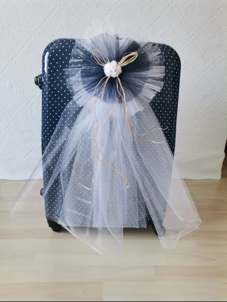 10 Adet 100X300 Kristal Bohça Süsleme Tülü 10 Adet Bohça Süsü Düğün Nikah Kına Bohçası Süsü - Resim 3