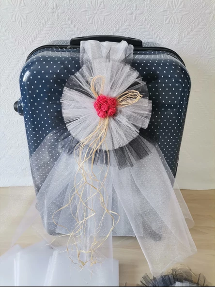10 Adet 100X300 Kristal Bohça Süsleme Tülü 10 Adet Bohça Süsü Düğün Nikah Kına Bohçası Süsü - 4