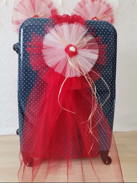 5 Adet 100X300 Kristal Bohça Süsleme Tülü 5 Adet Bohça Süsü Düğün Nikah Kına Bohçası Süsü - Resim 4