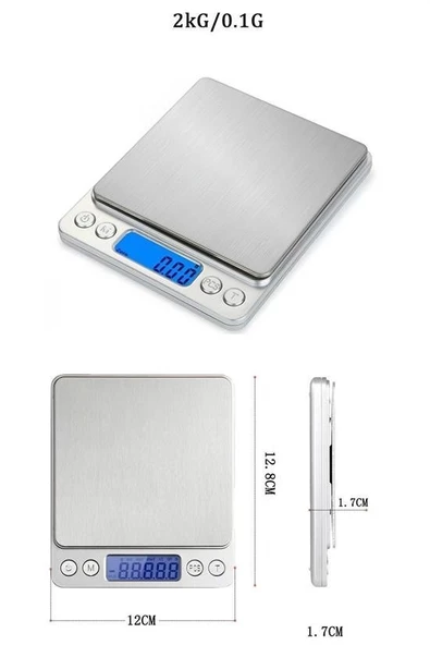 Woody Sofia Dijital Hassas Mutfak Terazisi Hassas Tartı 2000 Gr/01 Gr Hassasiyet - 8