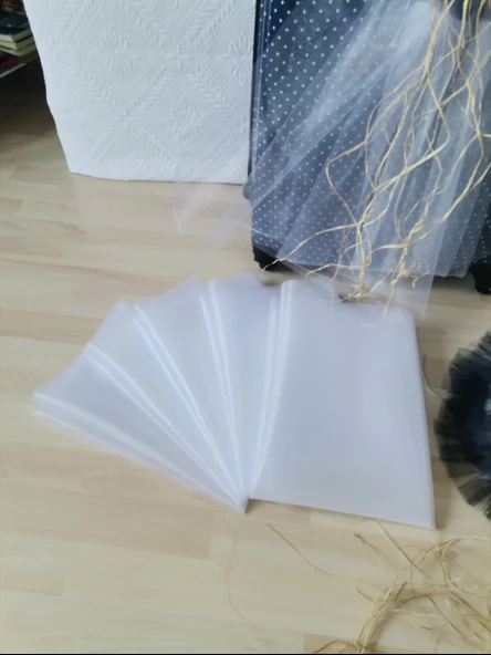 10 Adet 100X300 Kristal Bohça Süsleme Tülü 10 Adet Bohça Süsü Düğün Nikah Kına Bohçası Süsü - 3