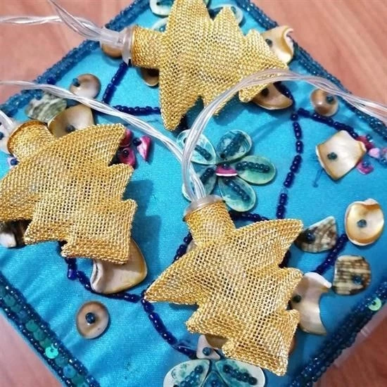 Woody Sofia Metal Örgülü Çam Ağacı Şeklinde Günışığı Şerit Led Işık Zinciri - 4