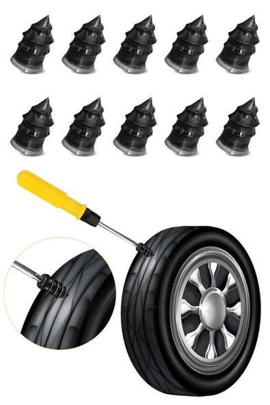 Woody Sofia 10 Adet Çok Amaçlı Kolay Kullanılabilir Araba Lastiği Tamir Kauçuğu - 8