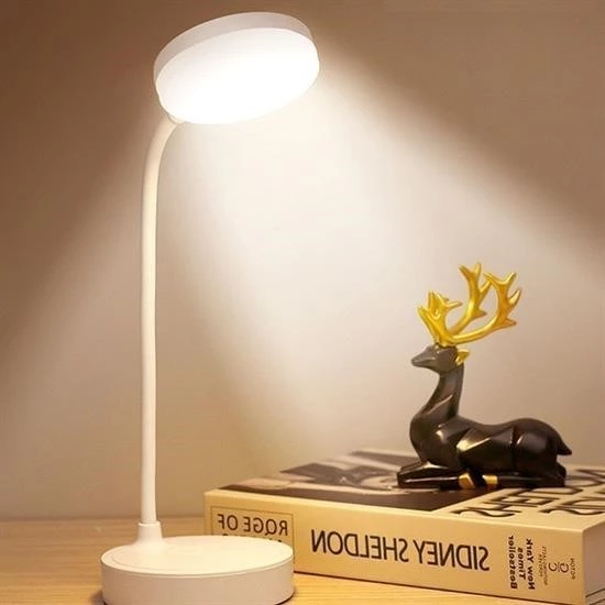 Woody Sofia Yuvarlak USBli Dokunmatik 3 Kademeli 360 Derece Özel Göz Korumalı Led Lityum Masa Lambası