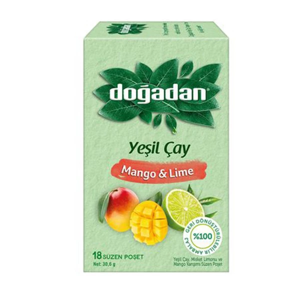 Doğadan Yeşi̇l çay Mango & Li̇me 23.4 Gr