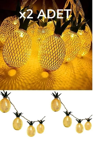 Woody Sofia Dekoratif Pilli Pineapple Ananas Pilli Şerit Led Işık (1 Metre) - 7