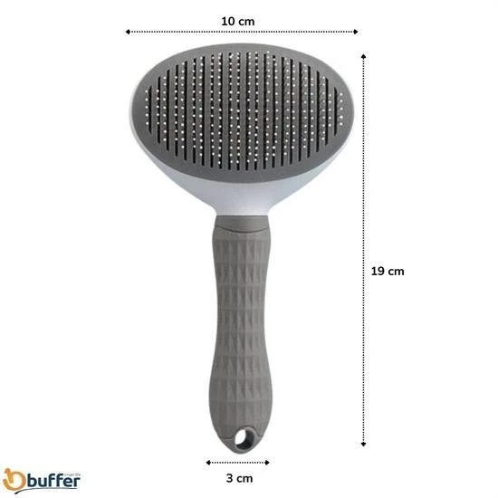 Woody Sofia Kedi Köpek Tüy Toplayıcı Kendini Temizleyebilen Ergonomik Rahat Evcil Hayvan Tarağı Gri - 7