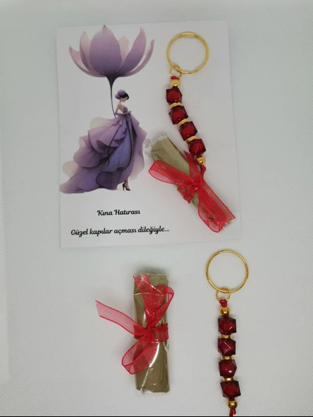 75 Adet Kişiye Özel Tasarım Dağıtmalık Hediyelik Kına ve Anahtarlık Seti - Resim 2