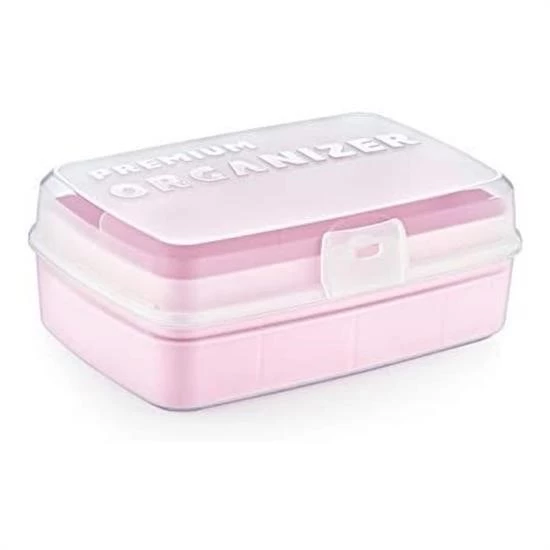 Woody Sofia 12 Bölmeli Çok Amaçlı Takı Toka Kutusu Dikiş Kutusu Kapaklı Organizer Kutusu Bölmeli Kutu