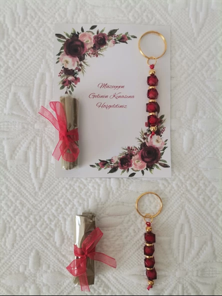 25 Adet Kişiye Özel Tasarım Dağıtmalık Hediyelik Kına ve Anahtarlık Seti - Resim 4