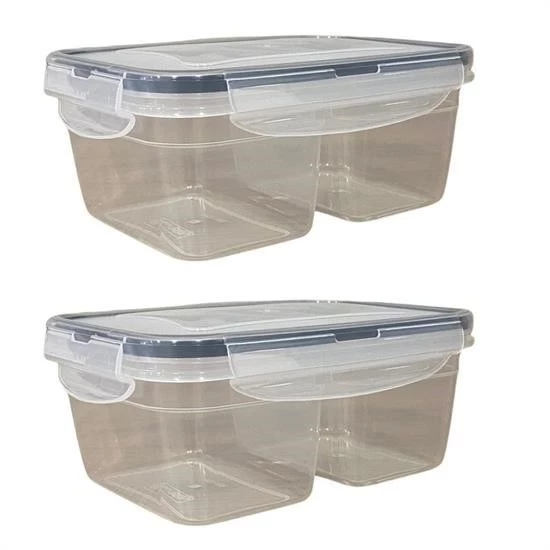 Woody Sofia 2 Bölmeli 0,45+0,45 Litre Kilitli Kapaklı Erzak Saklama Kabı LC-524 - 7