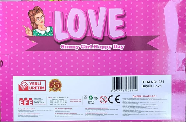 281 EFE LOVE SUNNY GİRL HAPPY DAY PUSETLİ AKSESAURLI BEBEK 28 cm - 2