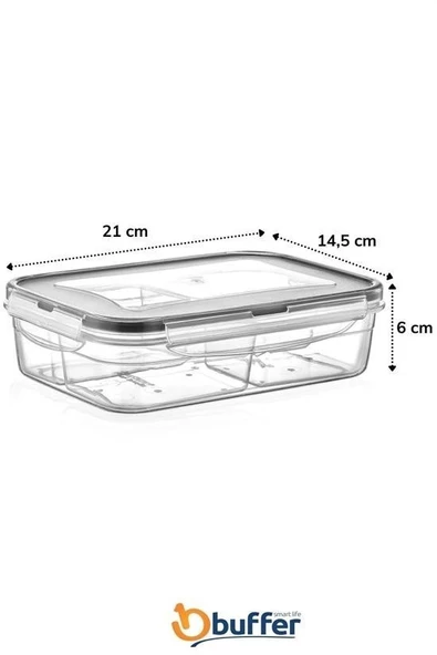 Woody Sofia 4 Bölmeli Sızdırmaz Contalı Kilitli Kapaklı 1 Litre Erzak Saklama Kabı -LC520 - 6